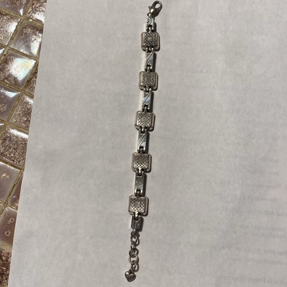 Brighton vintage Regina silver and hammered gold‎ link bracelet - Picture 4 of 7